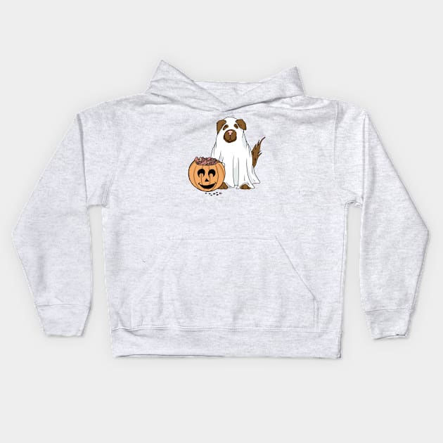 Ghost pup Kids Hoodie by Maddie Doodle